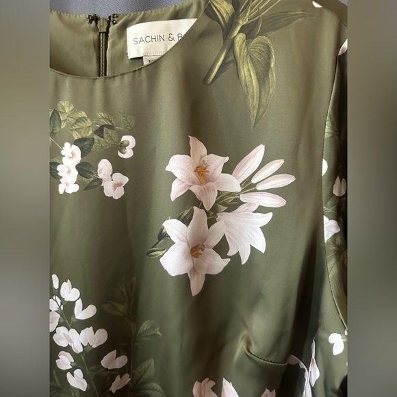 New,Sachin&Babi Tyra Satin Midi Dress,Sz 14,no zipper Pull Tab/zipper Works Exc. - Picture 9 of 11